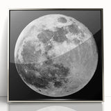 Full Moon in High Detail – Stunning Black and White Celestial Wall Art