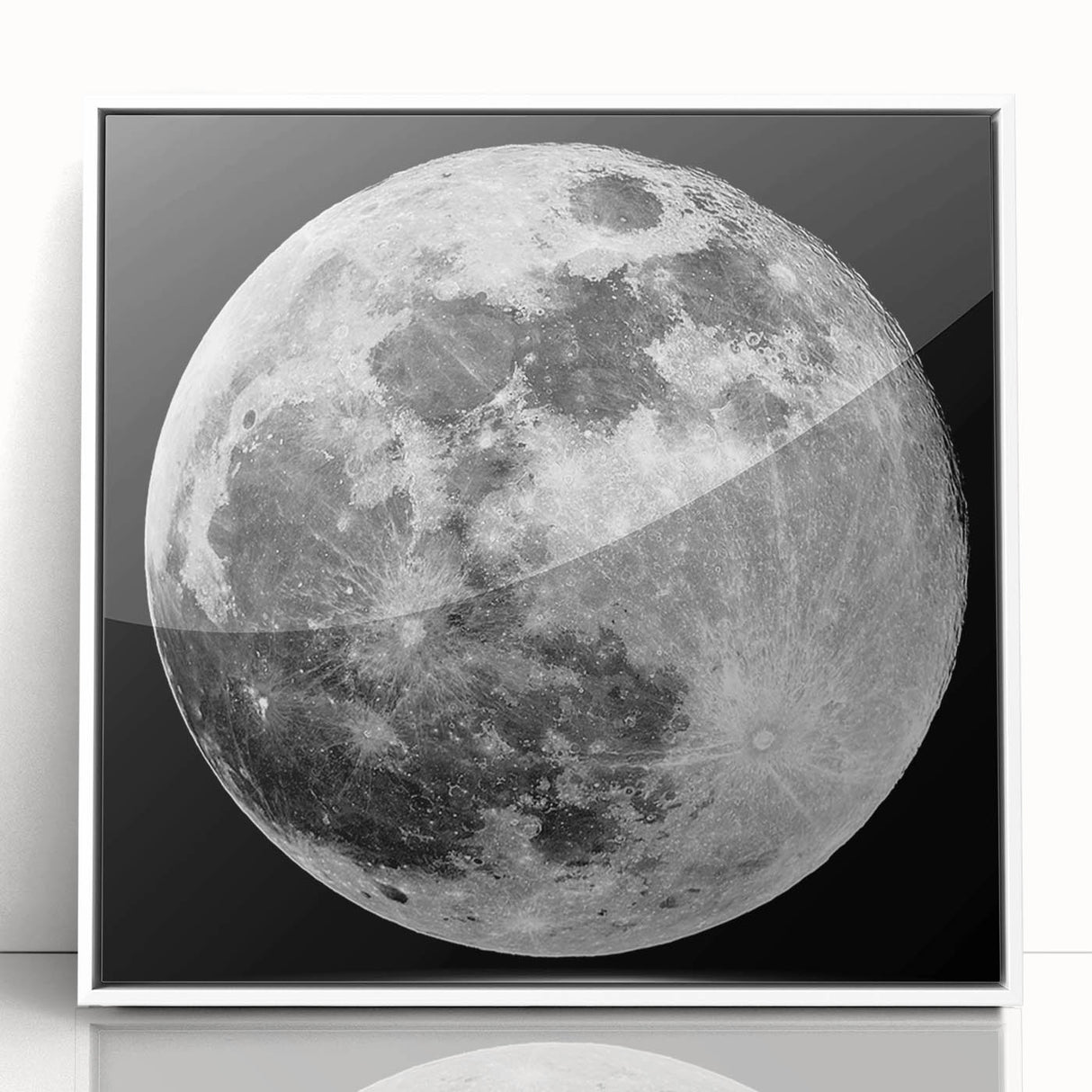 Full Moon in High Detail – Stunning Black and White Celestial Wall Art