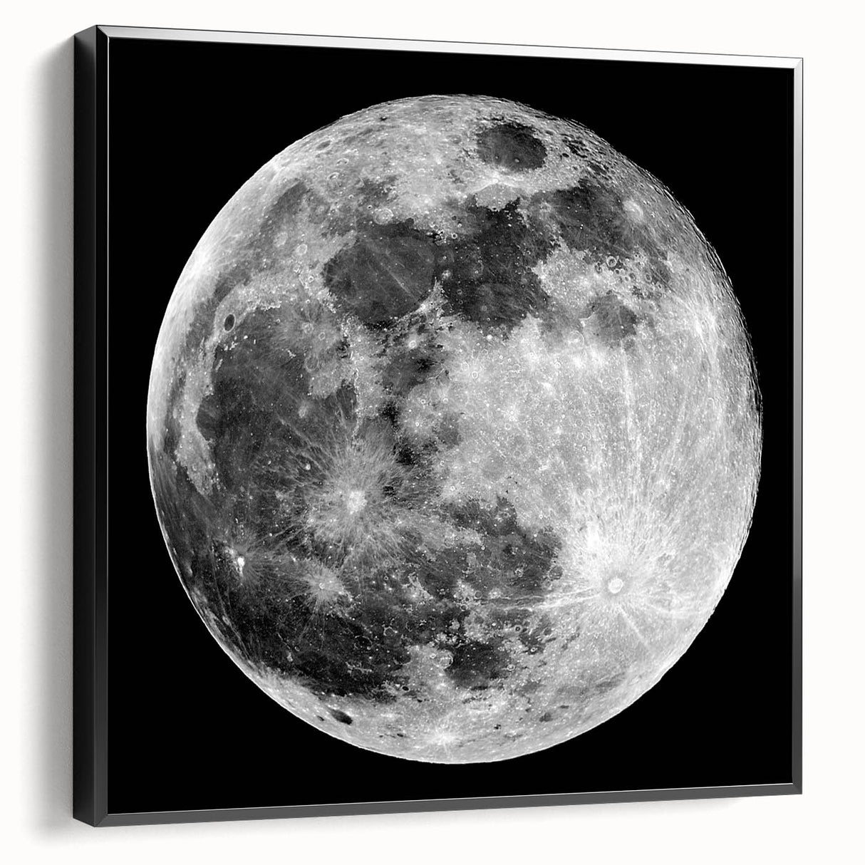 Full Moon in High Detail – Stunning Black and White Celestial Wall Art