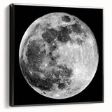 Full Moon in High Detail – Stunning Black and White Celestial Wall Art