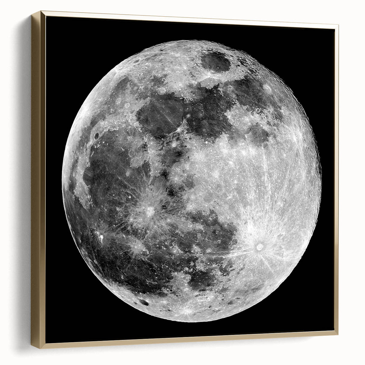 Full Moon in High Detail – Stunning Black and White Celestial Wall Art