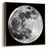 Full Moon in High Detail – Stunning Black and White Celestial Wall Art