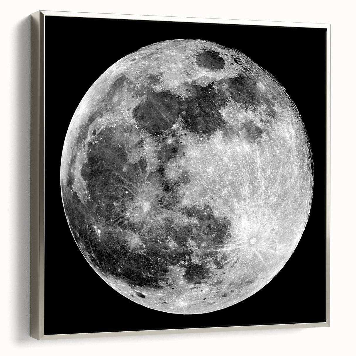 Full Moon in High Detail – Stunning Black and White Celestial Wall Art