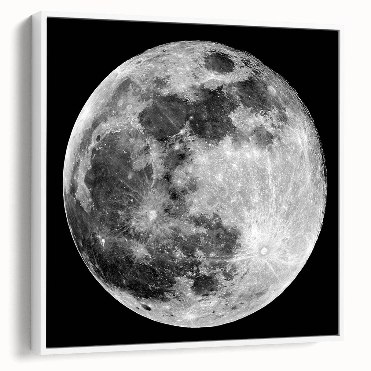 Full Moon in High Detail – Stunning Black and White Celestial Wall Art