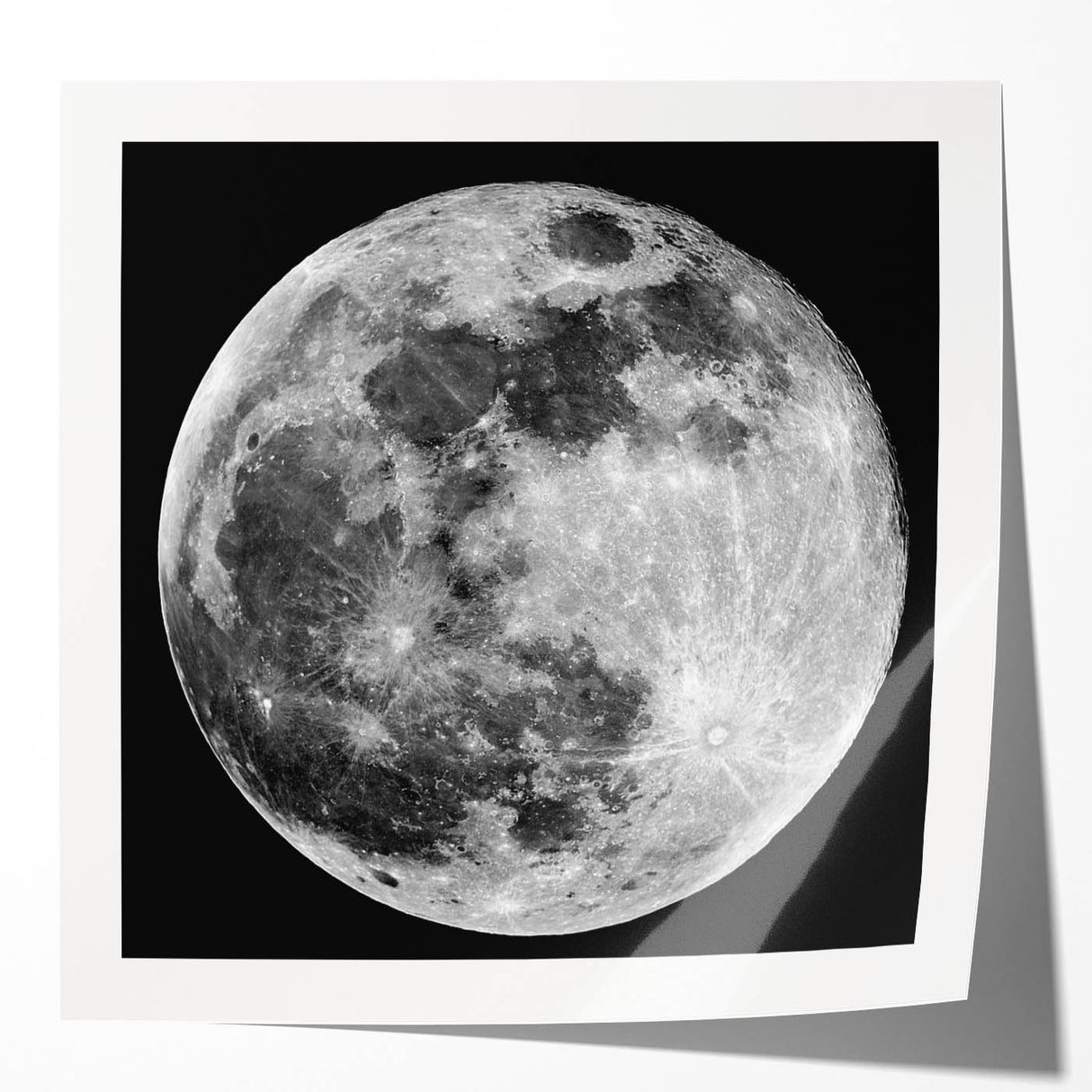 Full Moon in High Detail – Stunning Black and White Celestial Wall Art