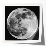 Full Moon in High Detail – Stunning Black and White Celestial Wall Art