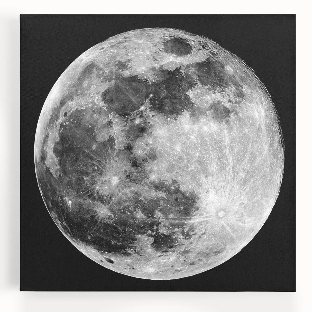 Full Moon in High Detail – Stunning Black and White Celestial Wall Art