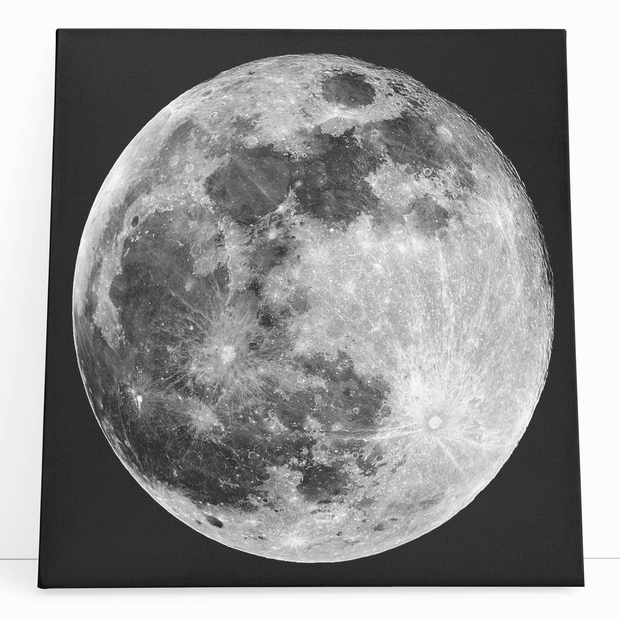 Full Moon in High Detail – Stunning Black and White Celestial Wall Art