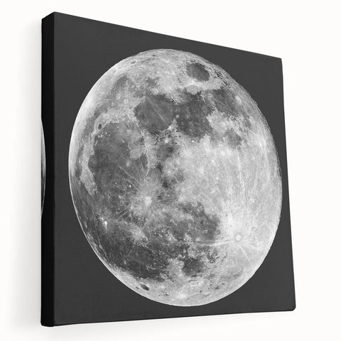 Full Moon in High Detail – Stunning Black and White Celestial Wall Art