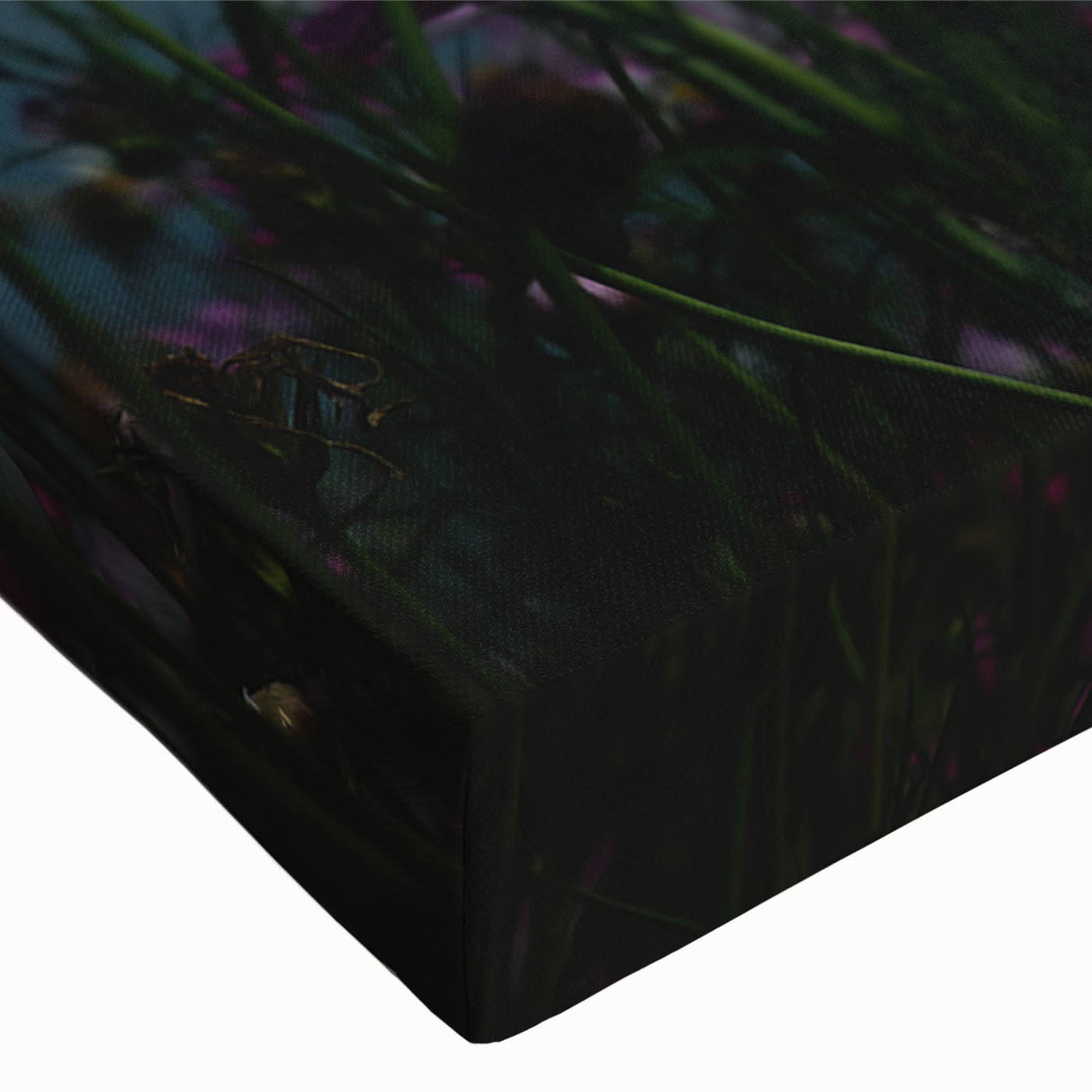 Golden Moon Over Flower Field – Serene Celestial Wall Art for Home