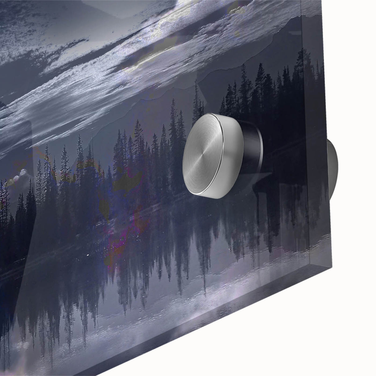 Moonlit Mountain Lake – Tranquil Celestial Wall Art for Home Decor