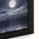 Moonlit Mountain Lake – Tranquil Celestial Wall Art for Home Decor