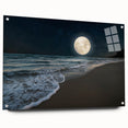 Full Moon Over Ocean Waves – Tranquil Celestial Wall Art for Home