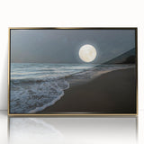 Full Moon Over Ocean Waves – Tranquil Celestial Wall Art for Home