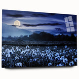 Moonlit Field of Dandelions – Tranquil Celestial Wall Art for Home