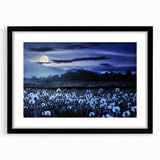 Moonlit Field of Dandelions – Tranquil Celestial Wall Art for Home