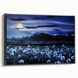 Moonlit Field of Dandelions – Tranquil Celestial Wall Art for Home