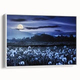 Moonlit Field of Dandelions – Tranquil Celestial Wall Art for Home