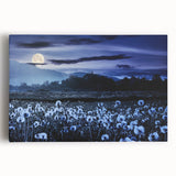 Moonlit Field of Dandelions – Tranquil Celestial Wall Art for Home
