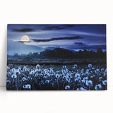 Moonlit Field of Dandelions – Tranquil Celestial Wall Art for Home