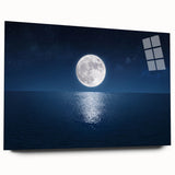 Moon Over Calm Ocean – Peaceful Celestial Wall Art for Home Decor