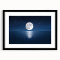 Moon Over Calm Ocean – Peaceful Celestial Wall Art for Home Decor