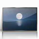 Moon Over Calm Ocean – Peaceful Celestial Wall Art for Home Decor