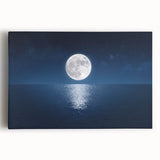 Moon Over Calm Ocean – Peaceful Celestial Wall Art for Home Decor