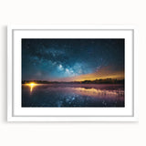 Milky Way Reflections Over Lake | Space Canvas Prints | Night Sky Art