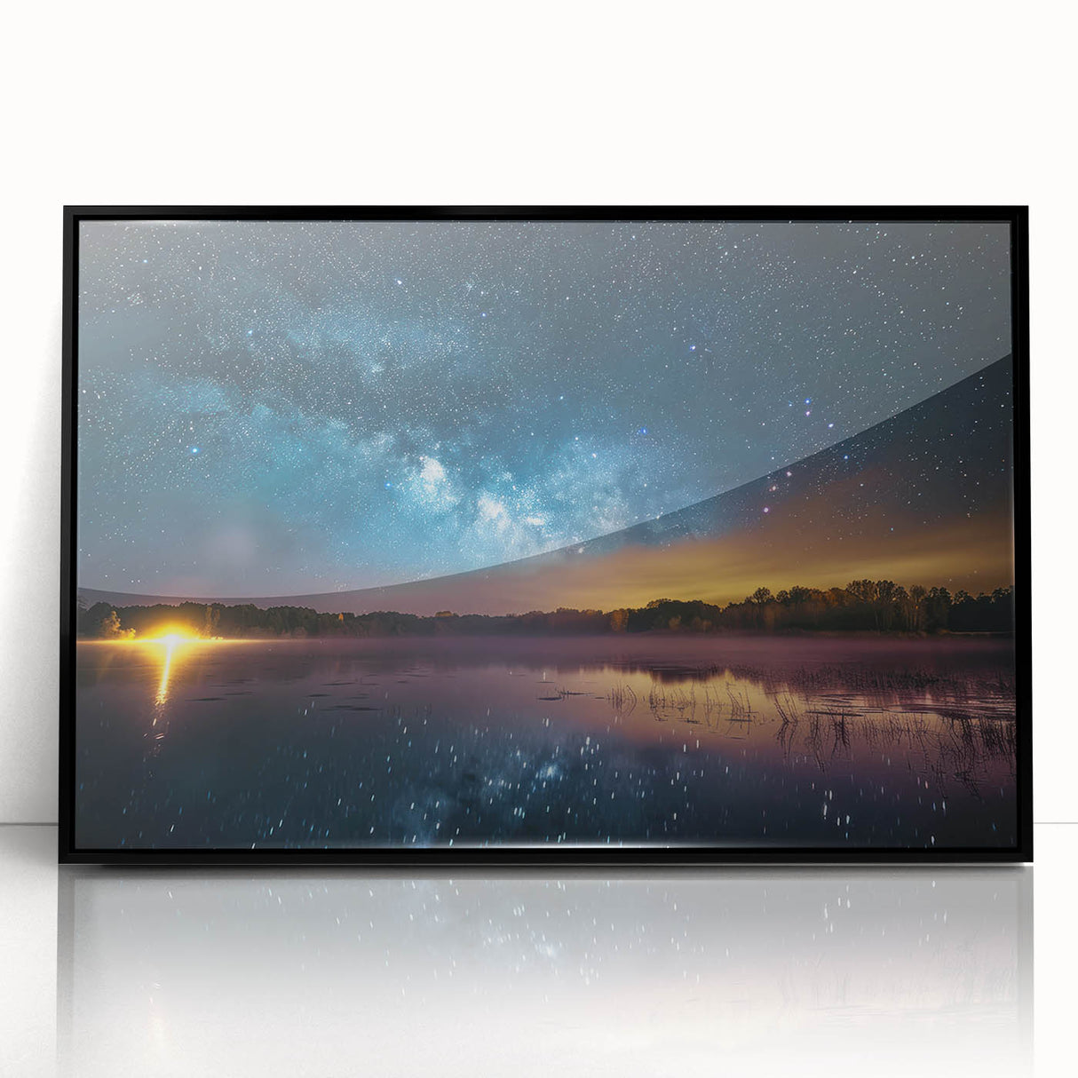 Milky Way Reflections Over Lake | Space Canvas Prints | Night Sky Art