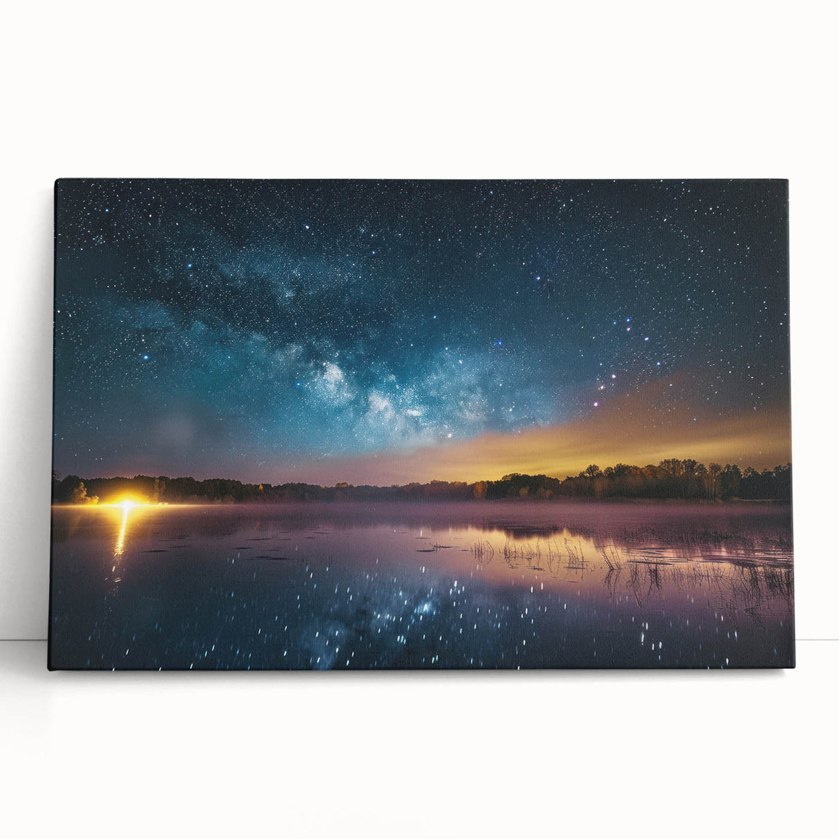 Milky Way Reflections Over Lake | Space Canvas Prints | Night Sky Art