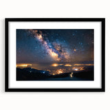 Milky Way Over City Lights | Space Canvas Prints | Night Sky Wall Art