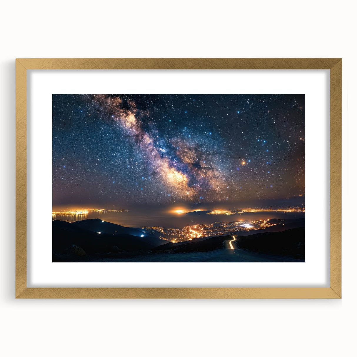 Milky Way Over City Lights | Space Canvas Prints | Night Sky Wall Art