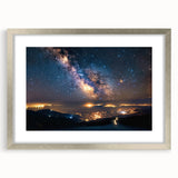 Milky Way Over City Lights | Space Canvas Prints | Night Sky Wall Art