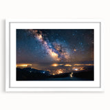 Milky Way Over City Lights | Space Canvas Prints | Night Sky Wall Art