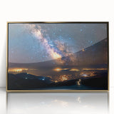 Milky Way Over City Lights | Space Canvas Prints | Night Sky Wall Art