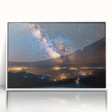 Milky Way Over City Lights | Space Canvas Prints | Night Sky Wall Art