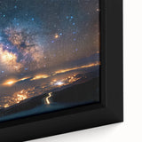 Milky Way Over City Lights | Space Canvas Prints | Night Sky Wall Art