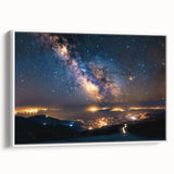 Milky Way Over City Lights | Space Canvas Prints | Night Sky Wall Art