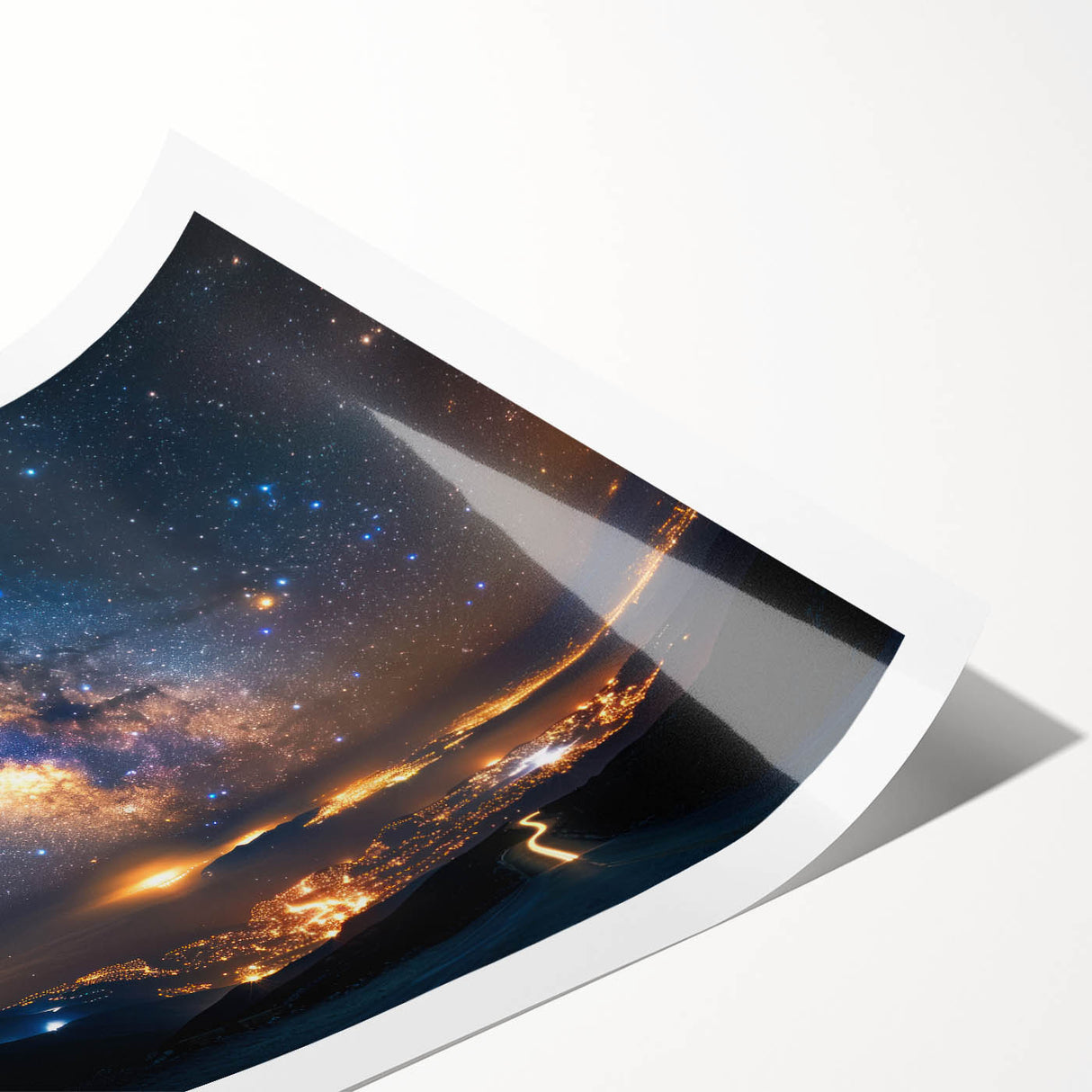 Milky Way Over City Lights | Space Canvas Prints | Night Sky Wall Art