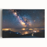 Milky Way Over City Lights | Space Canvas Prints | Night Sky Wall Art