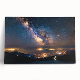 Milky Way Over City Lights | Space Canvas Prints | Night Sky Wall Art