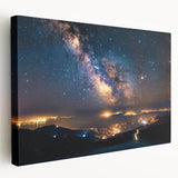Milky Way Over City Lights | Space Canvas Prints | Night Sky Wall Art