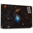 Glowing Blue Nebula Wall Art | Space Canvas Prints | Cosmic Decor
