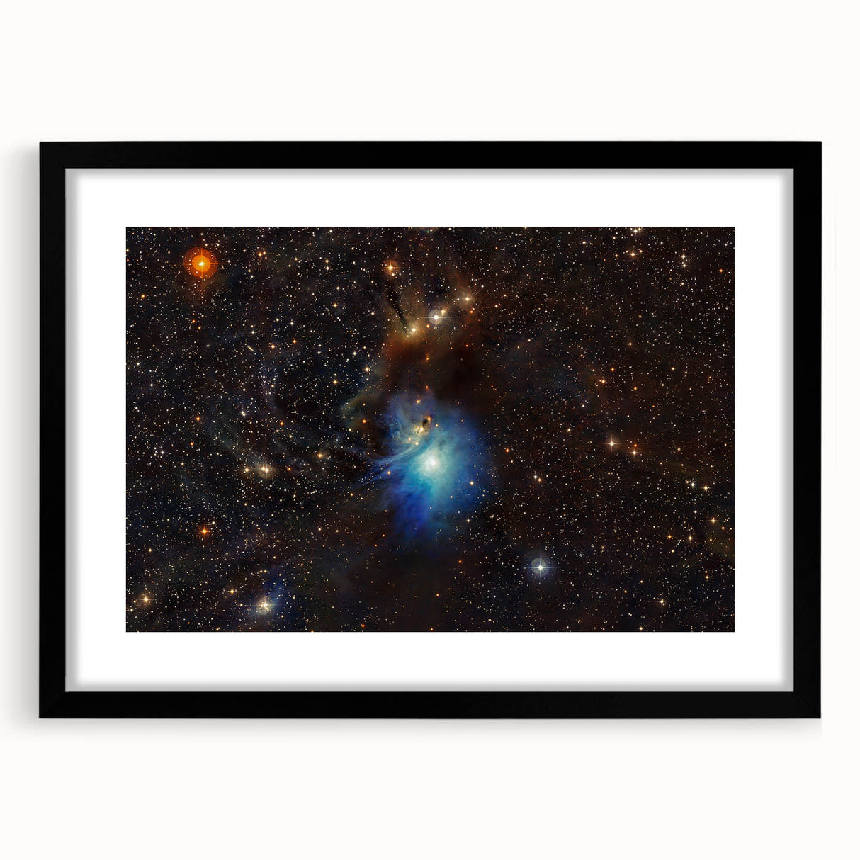 Glowing Blue Nebula Wall Art | Space Canvas Prints | Cosmic Decor