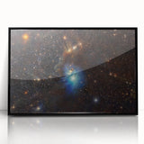 Glowing Blue Nebula Wall Art | Space Canvas Prints | Cosmic Decor