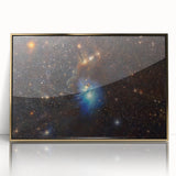 Glowing Blue Nebula Wall Art | Space Canvas Prints | Cosmic Decor