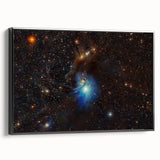 Glowing Blue Nebula Wall Art | Space Canvas Prints | Cosmic Decor