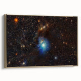 Glowing Blue Nebula Wall Art | Space Canvas Prints | Cosmic Decor