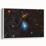 Glowing Blue Nebula Wall Art | Space Canvas Prints | Cosmic Decor
